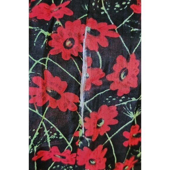 NEW Dolly's D-Lite Custom Long Sleeve V Neck Micro Mini Dress Floral Fringe Sz M - Picture 15 of 16